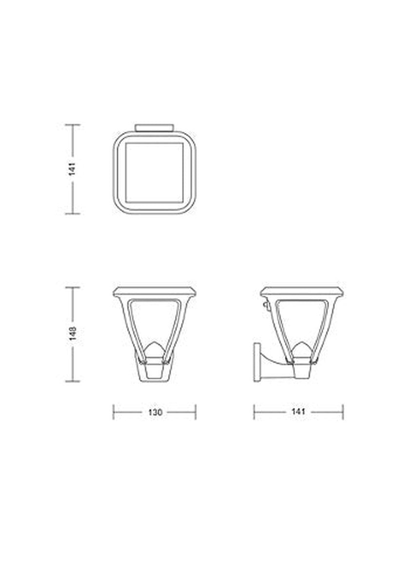 Philips Vapora vegglampe 1,5W 2700 Kelvin IP44 solcelledrevet med dag/natt sensor-Utebelysning vegg klassisk-Philips-Svart-929004066501-Lightup.no