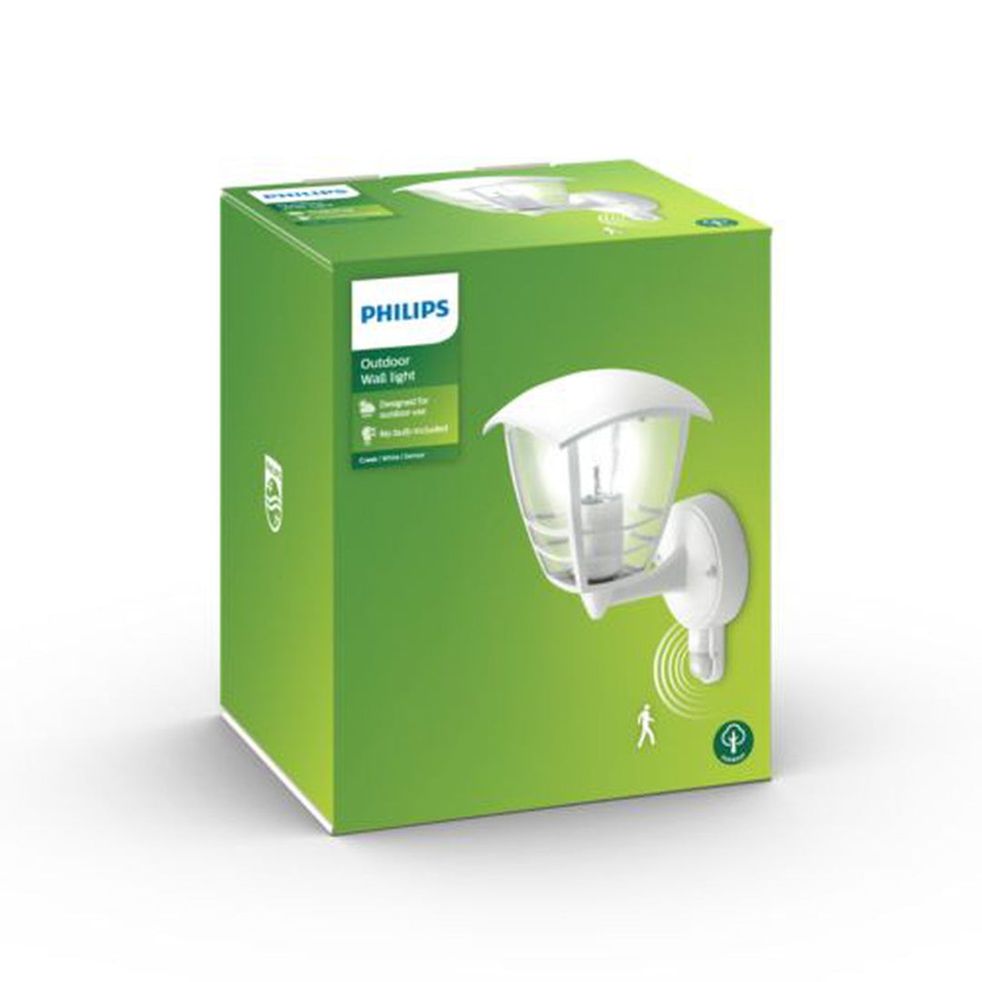 Philips myGarden Creek vegglampe m/bevegelses sensor opp utendørs IP44-Utebelysning vegg klassisk-Philips-Hvit-915002791202-Lightup.no