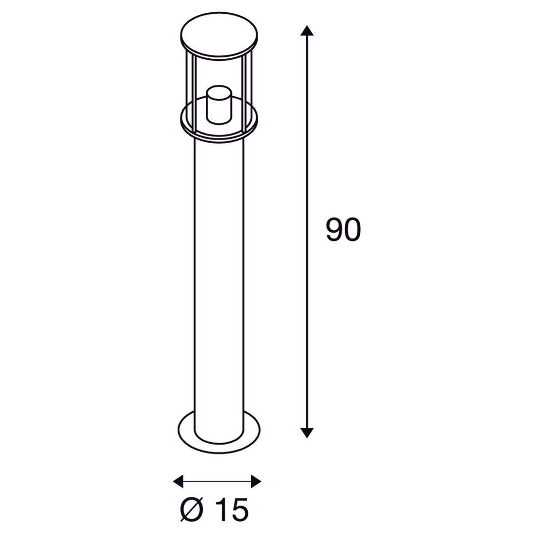 Photonia pullert 90 cm IP55-Utebelysning pullert-Slv-Antrasitt-slv-232075-Lightup.no