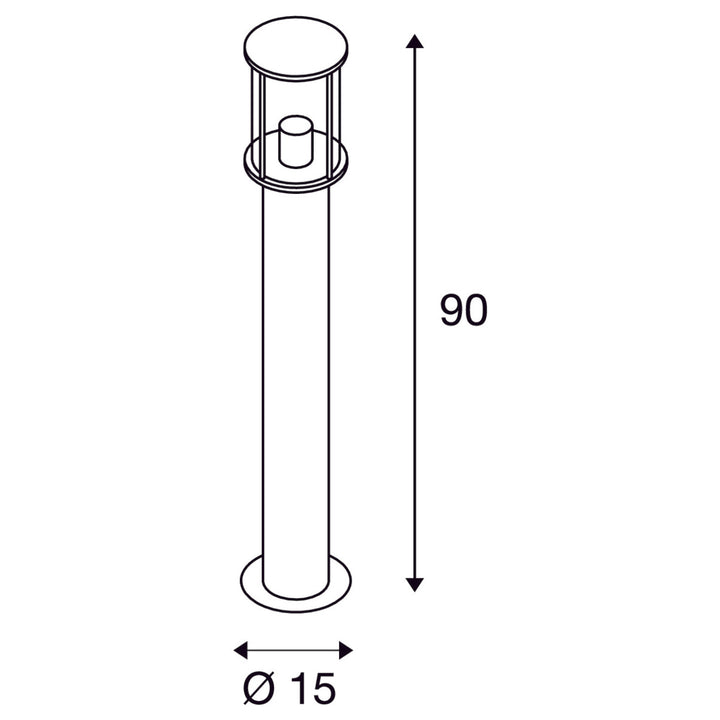 Photonia pullert 90 cm IP55-Utebelysning pullert-Slv-Antrasitt-slv-232075-Lightup.no