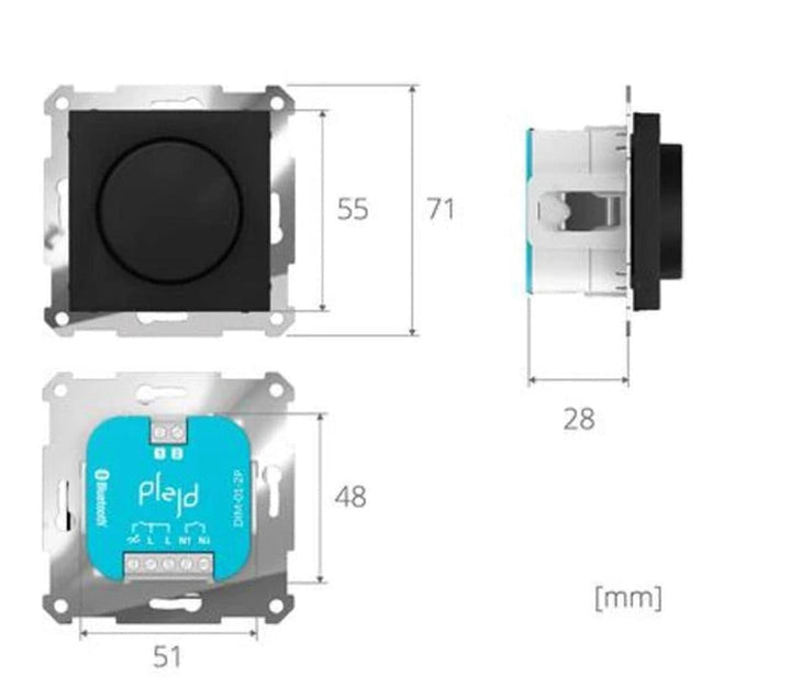 Plejd VRI-02 vri-dimmer trådløs Bluetooth, 1-2 pol, 300VA-Elektro dimmere-Plejd-Polarhvit Elko-1400276-Lightup.no