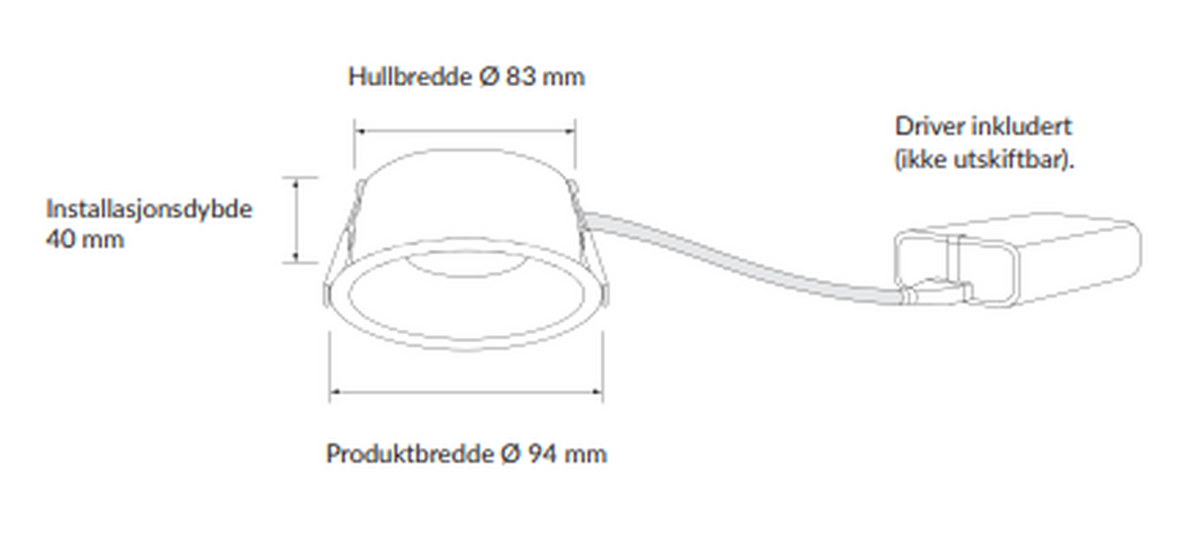 Plejd smart lavtbyggende spot / downlight 2200-4000K IP44 8W RA90 - 6 pakning-Downlight lavtbyggende-Plejd-Hvit-3202566*-Lightup.no