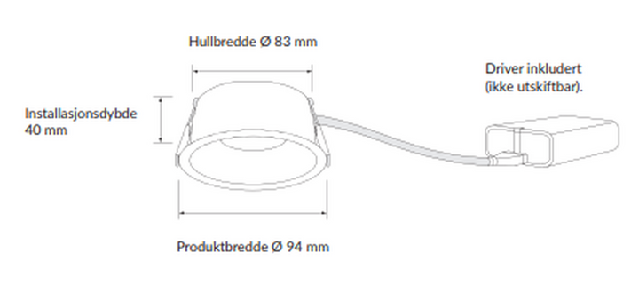 Plejd smart lavtbyggende spot / downlight 2200-4000K IP44 8W RA90 - 6 pakning-Downlight lavtbyggende-Plejd-Hvit-3202566*-Lightup.no