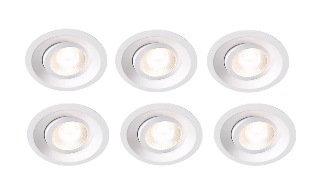 Plejd smart tilt lavtbyggende spot / downlight 2200-4000K IP44 8W RA90 - 6 pakning-Downlight lavtbyggende-Plejd-Hvit-3202564*-Lightup.no