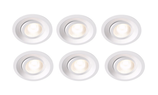 Plejd smart tilt lavtbyggende spot / downlight 2200-4000K IP44 8W RA90 - 6 pakning-Downlight lavtbyggende-Plejd-Hvit-3202564*-Lightup.no