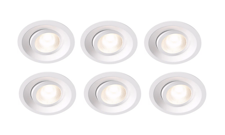 Plejd smart tilt lavtbyggende spot / downlight 2200-4000K IP44 8W RA90 - 6 pakning-Downlight lavtbyggende-Plejd-Hvit-3202564*-Lightup.no