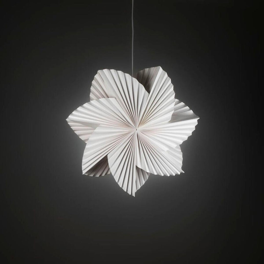 Plissert adventsstjerne i papir – 60 cm – Hvit-Julebelysning adventstjerne-Konstsmide-Hvit-5948-200-Lightup.no