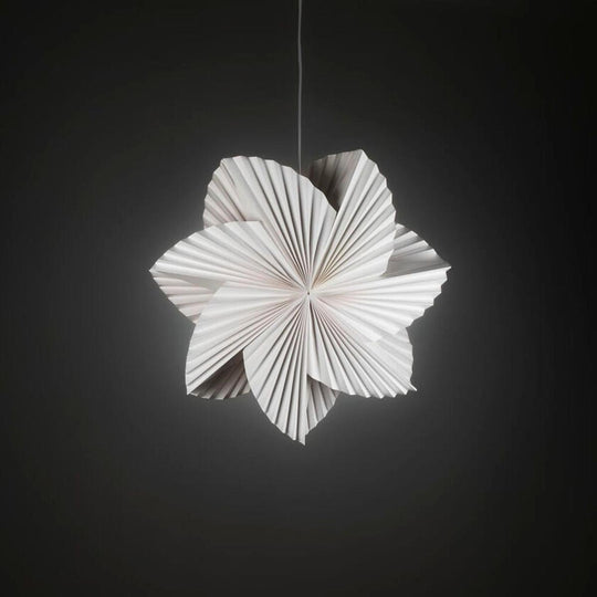 Plissert adventsstjerne i papir – 60 cm – Hvit-Julebelysning adventstjerne-Konstsmide-Hvit-5948-200-Lightup.no