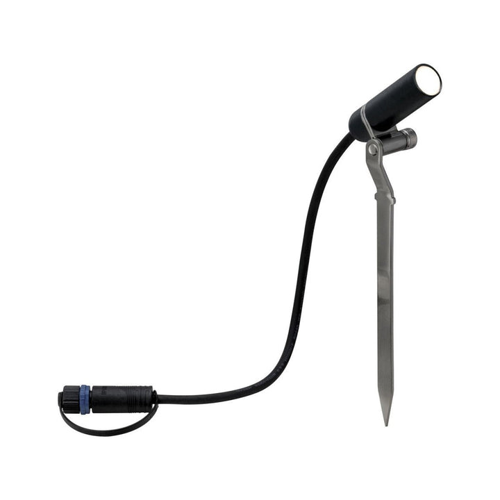 Plug & Shine Platini spot med spyd 2W 3000 Kelvin IP65 - 3 pakning med strømforsyning-Utebelysning spyd-Paulmann-Antrasitt-Pl-94154-Lightup.no