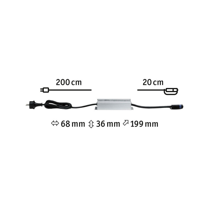 Plug & Shine Strømforsyning 75 Watt - 230/24 Volt-Utebelysning Hagebelysning-Paulmann-Sølv-Pl-98849-Lightup.no