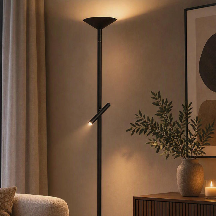 Pure Up K2 gulvlampe 18 + 4,5W 2700 Kelvin - Dimbar-Gulvlamper-NorDesign-Sandy Black-378554205-Lightup.no