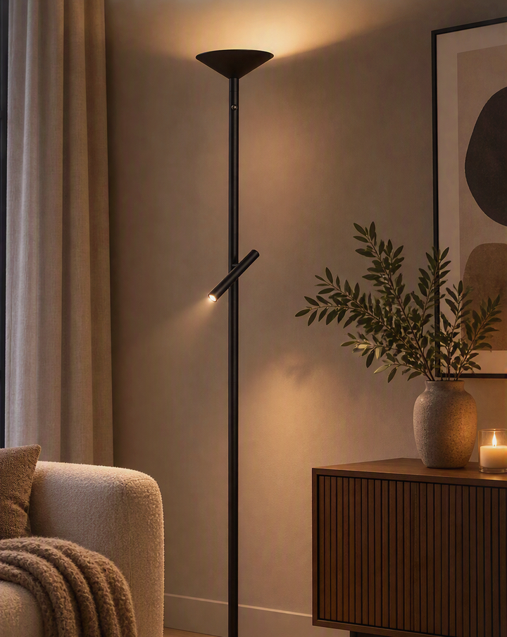 Pure Up K2 gulvlampe 18 + 4,5W 2700 Kelvin - Dimbar-Gulvlamper-NorDesign-Sandy Khaki-378554221-Lightup.no