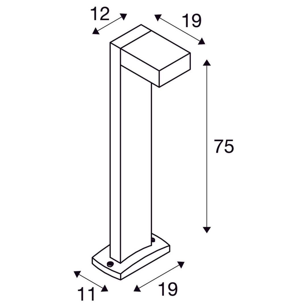 Quadrasyl pullert 75 cm IP44-Utebelysning pullert-Slv-Antrasitt-slv-232295-Lightup.no