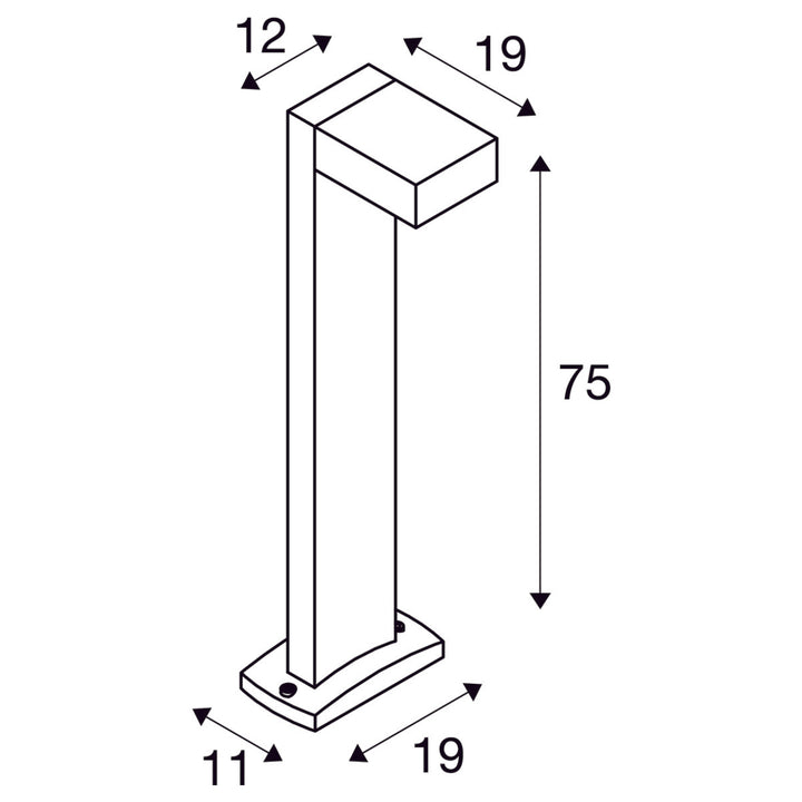Quadrasyl pullert 75 cm IP44-Utebelysning pullert-Slv-Antrasitt-slv-232295-Lightup.no