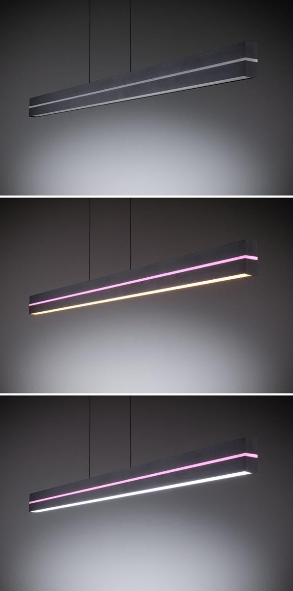 Raiko takpendel 19/6W 2700-6500 Kelvin RGB med fjernkontroll-Takpendler-Paulmann-Svart-PL-78474-Lightup.no