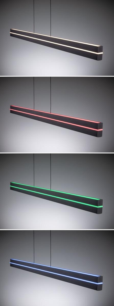 Raiko takpendel 19/6W 2700-6500 Kelvin RGB med fjernkontroll-Takpendler-Paulmann-Svart-PL-78474-Lightup.no