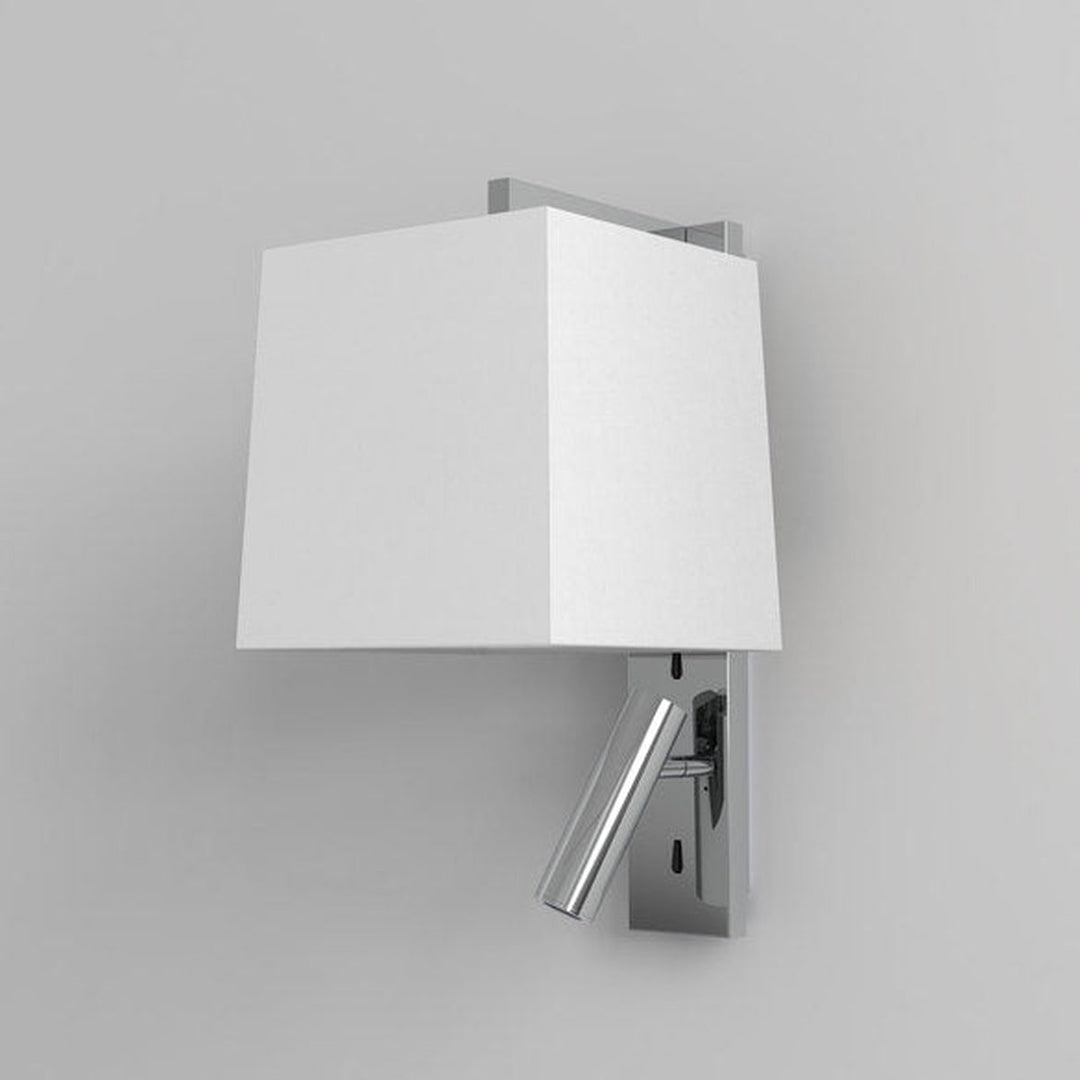 Ravello LED Reader vegglampe - Polert Krom/Hvit firkantet skjerm-Vegglamper-Astro Lighting-Asg__1222018+5030004-Lightup.no