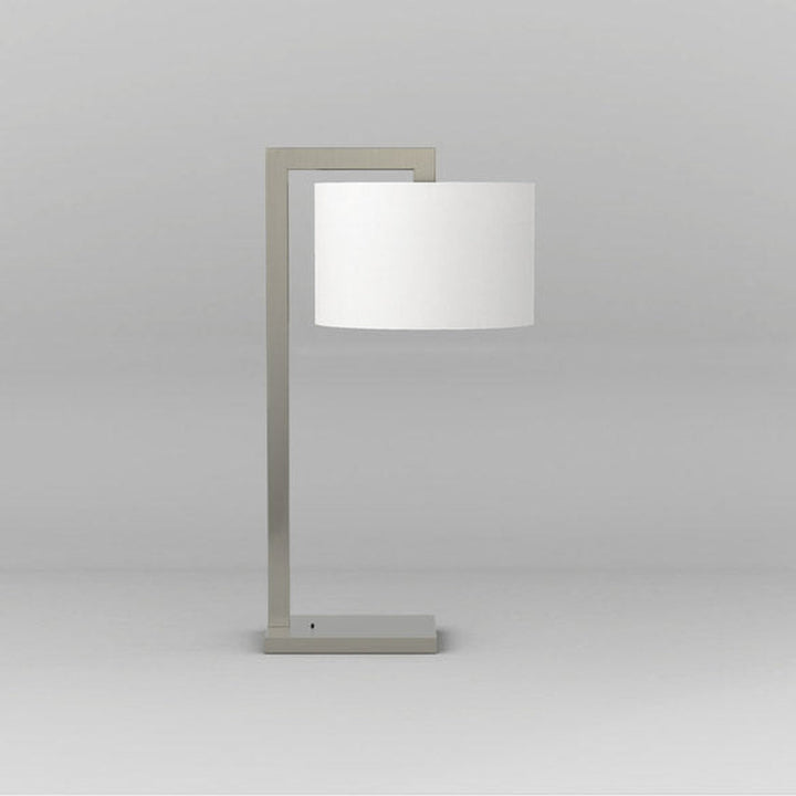 Ravello bordlampe - Matt Nikkel/Hvit skjerm-Bordlamper-Astro Lighting-Asg__1222008+5016007-Lightup.no
