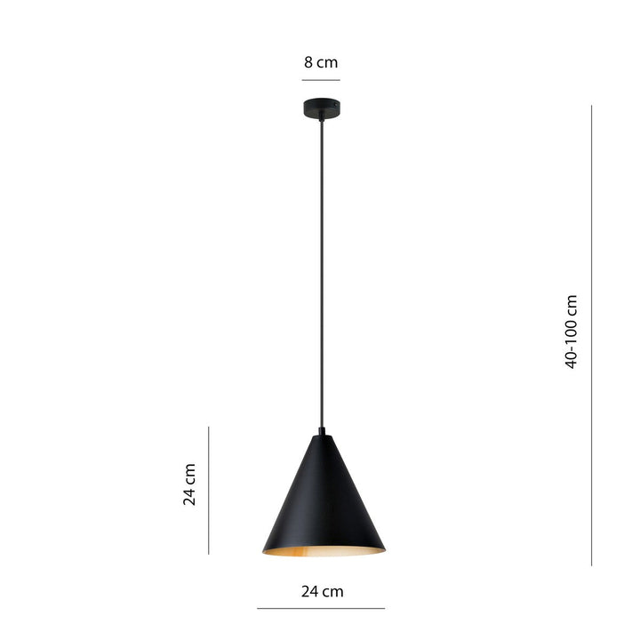 Rebel takpendel 24 cm-Takpendler-Emibig-Svart/Gullfarget-1271/1-Lightup.no