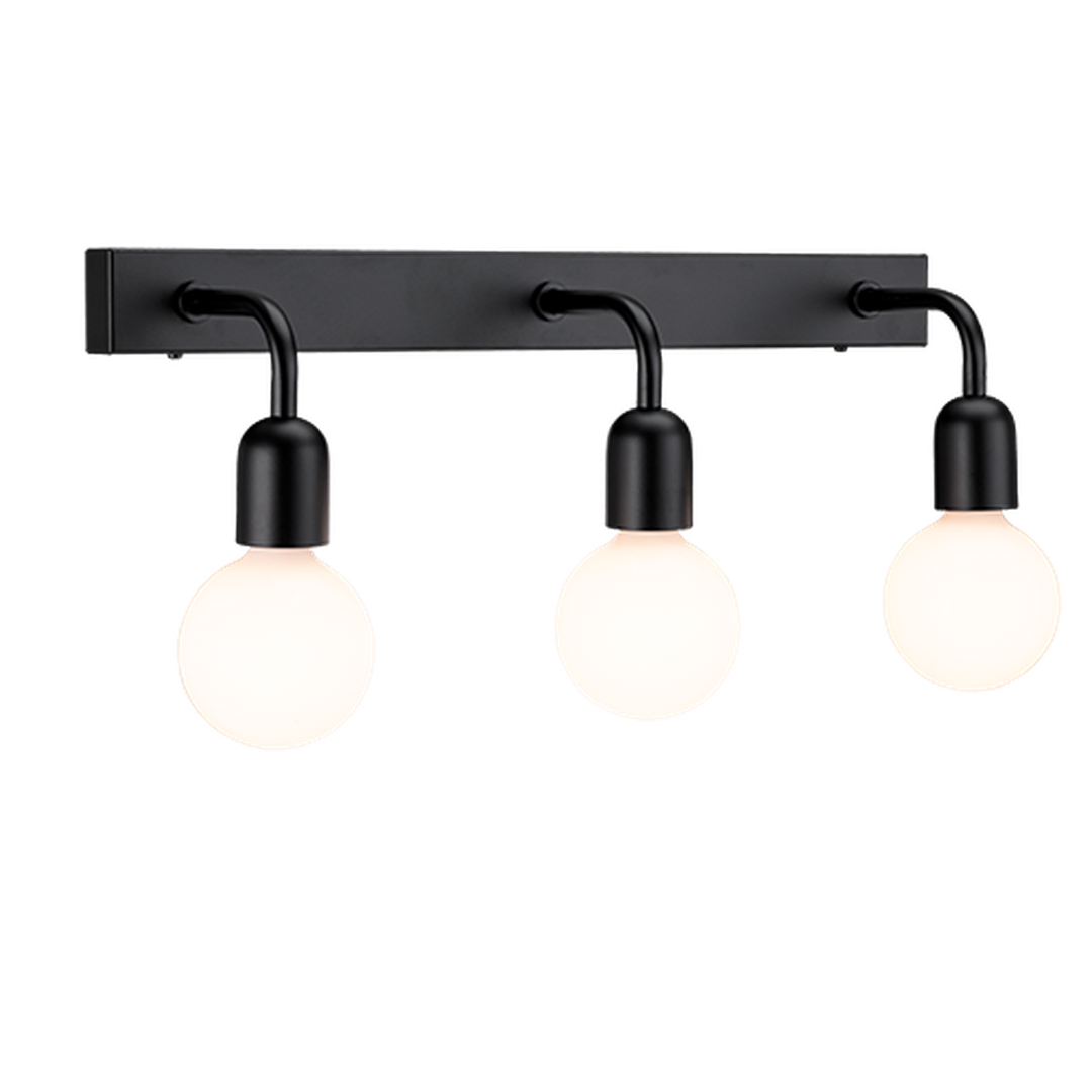Regal trippel vegglampe IP44 E27-Baderomsbelysning vegglamper-Belid-Svart-560707-Lightup.no