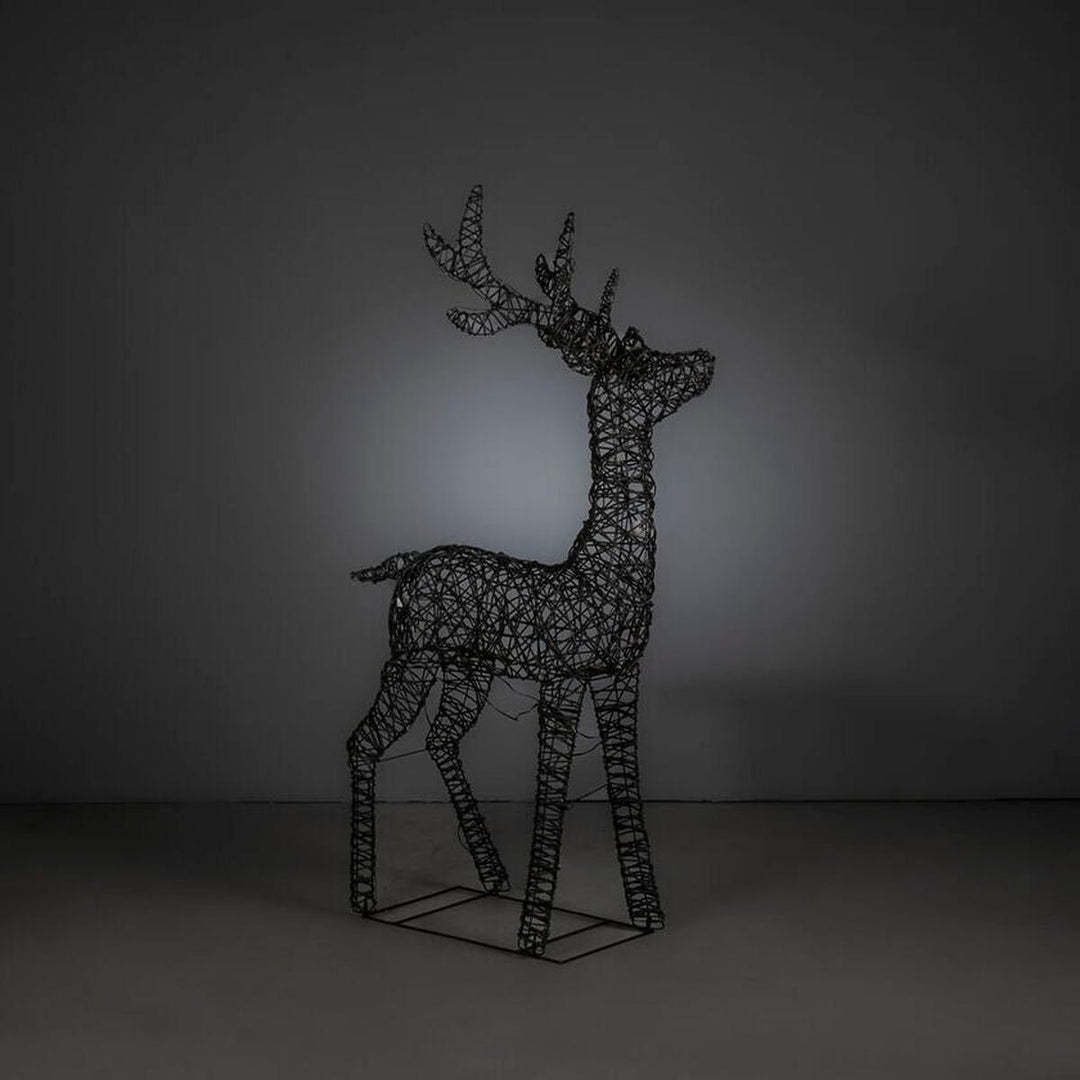 Reinsdyr i kunstrotting med LED utendørs – 130 cm-Julebelysning dekor og pynt ute-Konstsmide-Brun-4571-600-Lightup.no