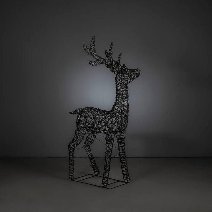 Reinsdyr i kunstrotting med LED utendørs – 130 cm-Julebelysning dekor og pynt ute-Konstsmide-Brun-4571-600-Lightup.no