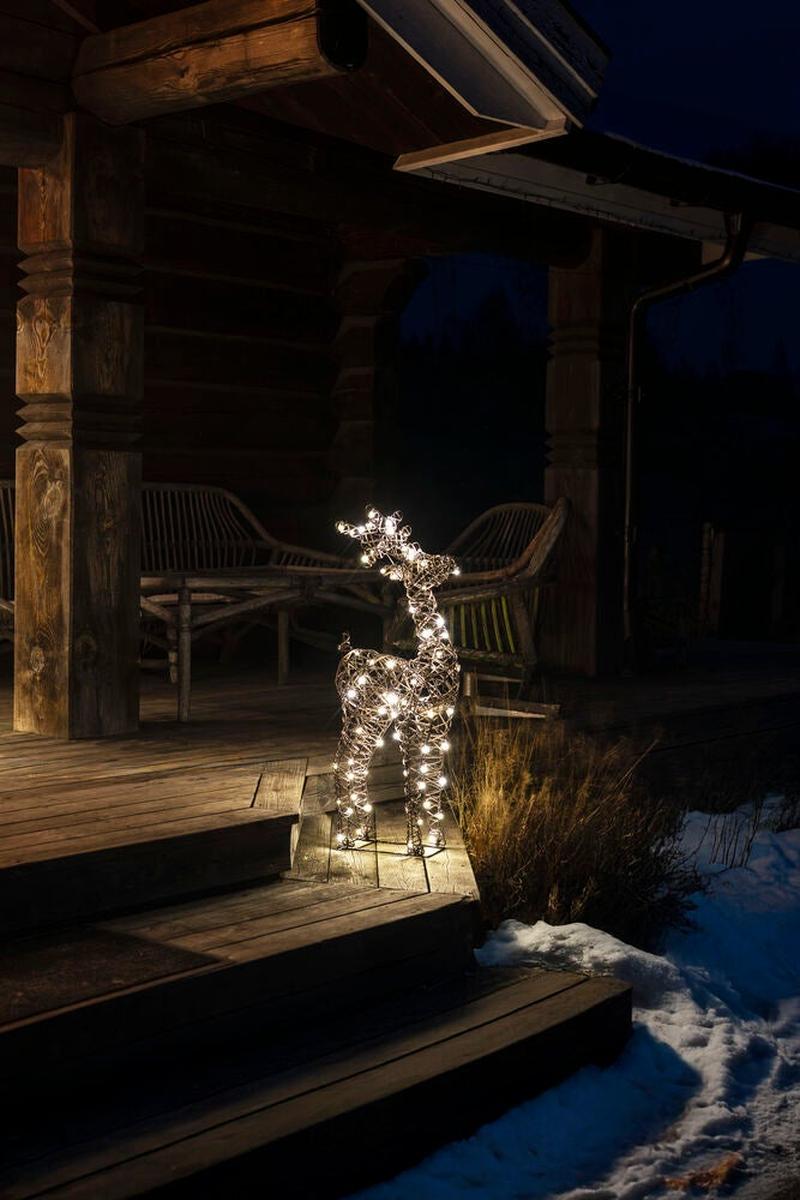 Reinsdyr i kunstrotting med LED utendørs – 88 cm-Julebelysning dekor og pynt ute-Konstsmide-Brun-4570-600-Lightup.no