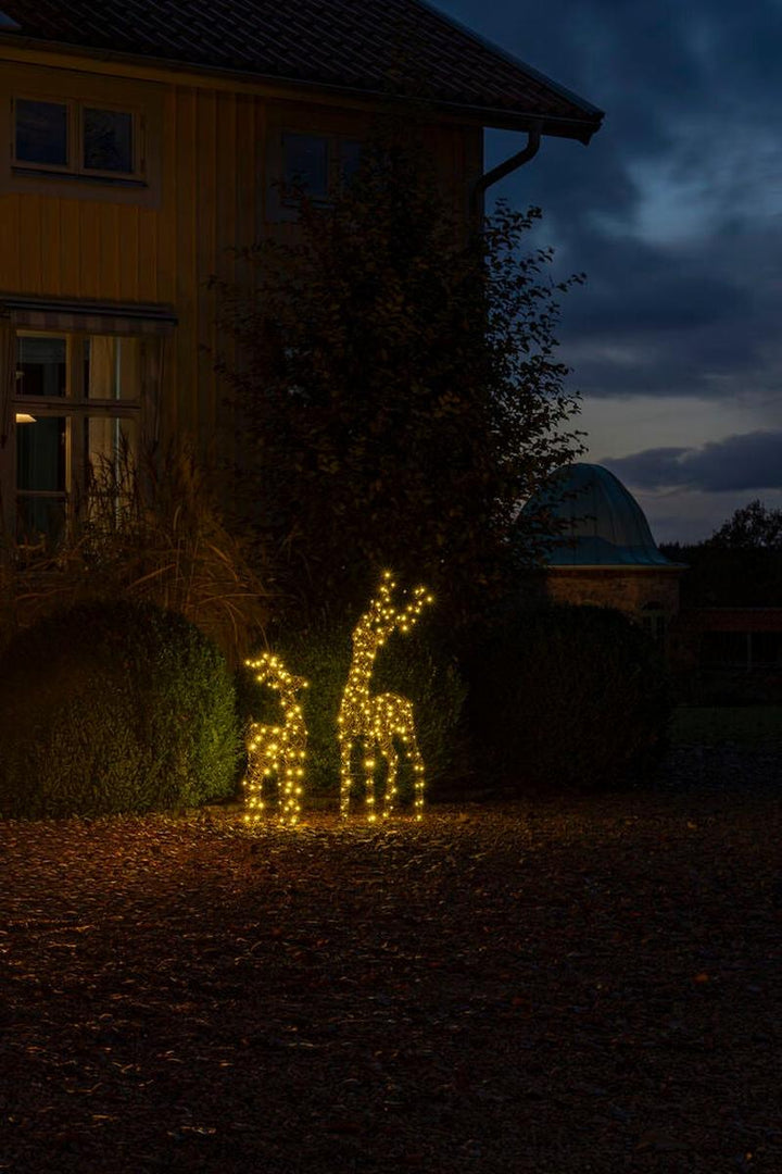 Reinsdyr i kunstrotting med LED utendørs – 88 cm-Julebelysning dekor og pynt ute-Konstsmide-Brun-4570-600-Lightup.no