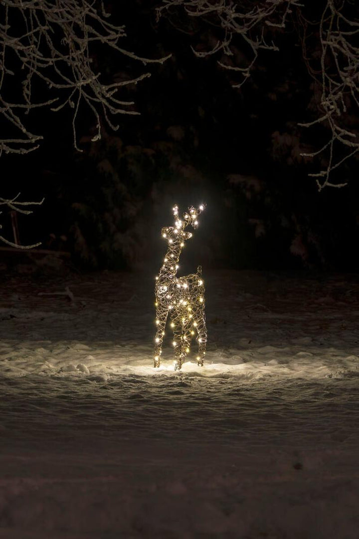 Reinsdyr i kunstrotting med LED utendørs – 88 cm-Julebelysning dekor og pynt ute-Konstsmide-Brun-4570-600-Lightup.no