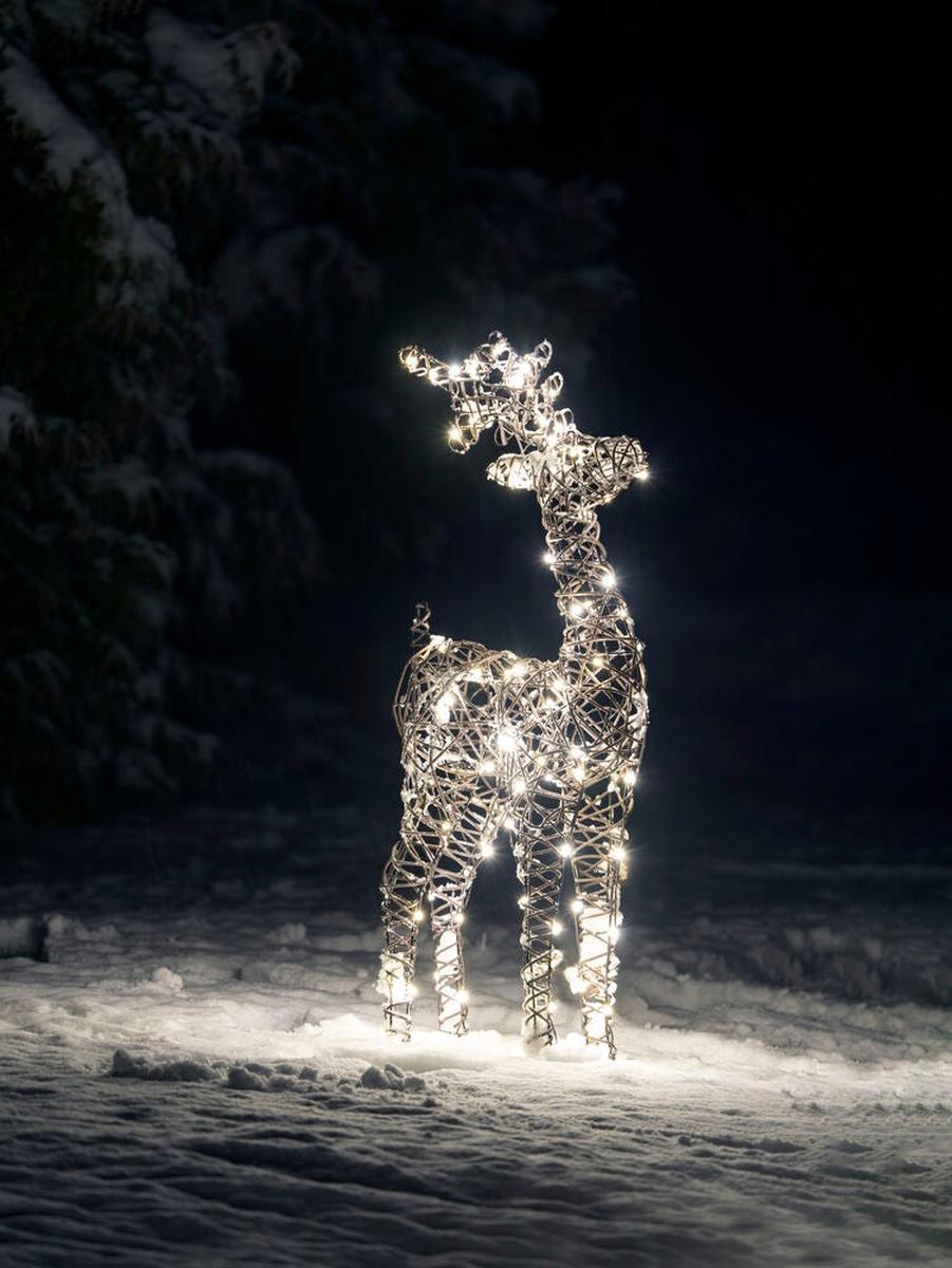 Reinsdyr i kunstrotting med LED utendørs – 88 cm-Julebelysning dekor og pynt ute-Konstsmide-Brun-4570-600-Lightup.no
