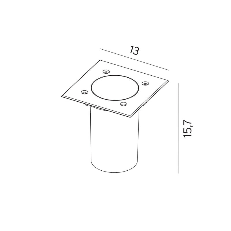 Rena 1555 uplight firkantet IP68 5,5W-Utebelysning uplight-Norlys-Stål / Frostet glass-3120032-Lightup.no