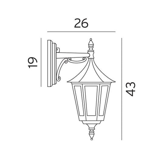 Rimini vegglampe utendørs ned IP54-Utebelysning vegg klassisk-Norlys-Svart-3101727-Lightup.no
