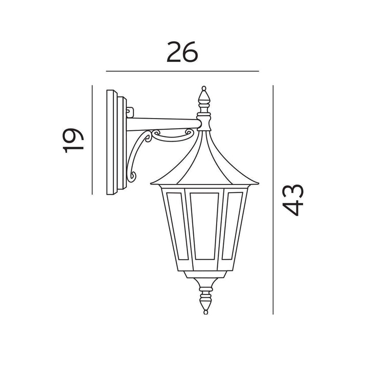 Rimini vegglampe utendørs ned IP54-Utebelysning vegg klassisk-Norlys-Svart-3101727-Lightup.no
