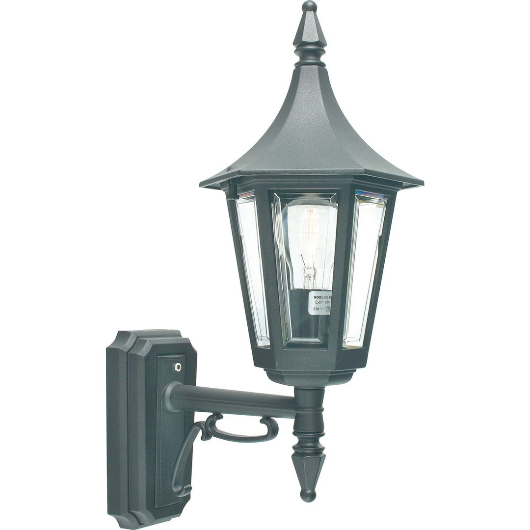 Rimini vegglampe utendørs opp IP54-Utebelysning vegg klassisk-Norlys-Svart-3101726-Lightup.no