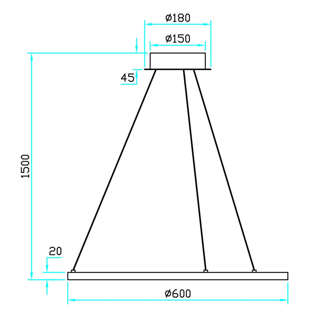 Ringo 60 cm takpendel 16W 2700 Kelvin RA90 dimbar - Svart-Takpendler-NorDesign-Svart-483256015-Lightup.no