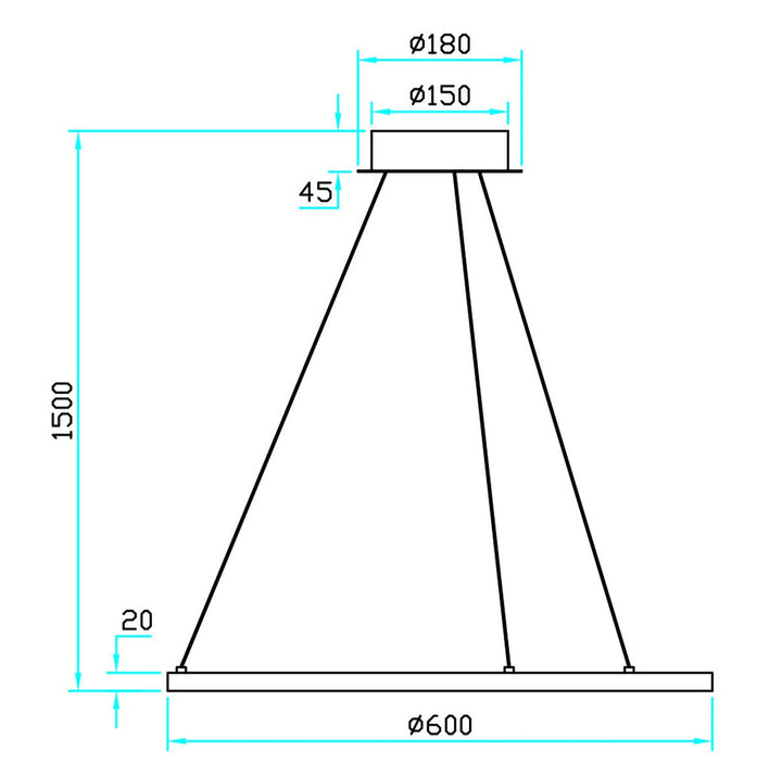 Ringo 60 cm takpendel 16W 2700 Kelvin RA90 dimbar - Svart-Takpendler-NorDesign-Svart-483256015-Lightup.no