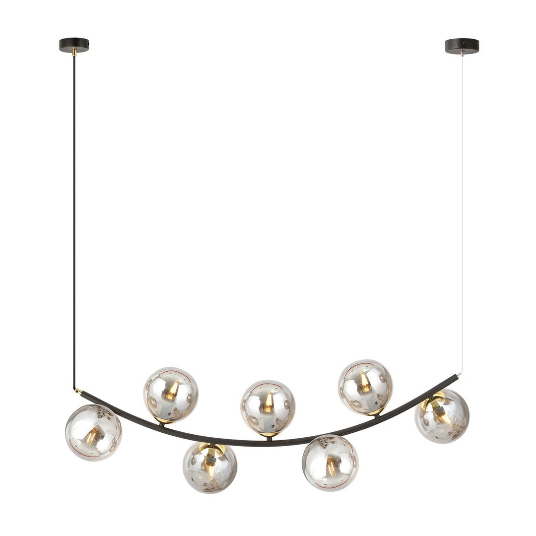 Ritz takpendel 7-lys-Takpendler-Emibig-Svart/Opal-1298/7-Lightup.no