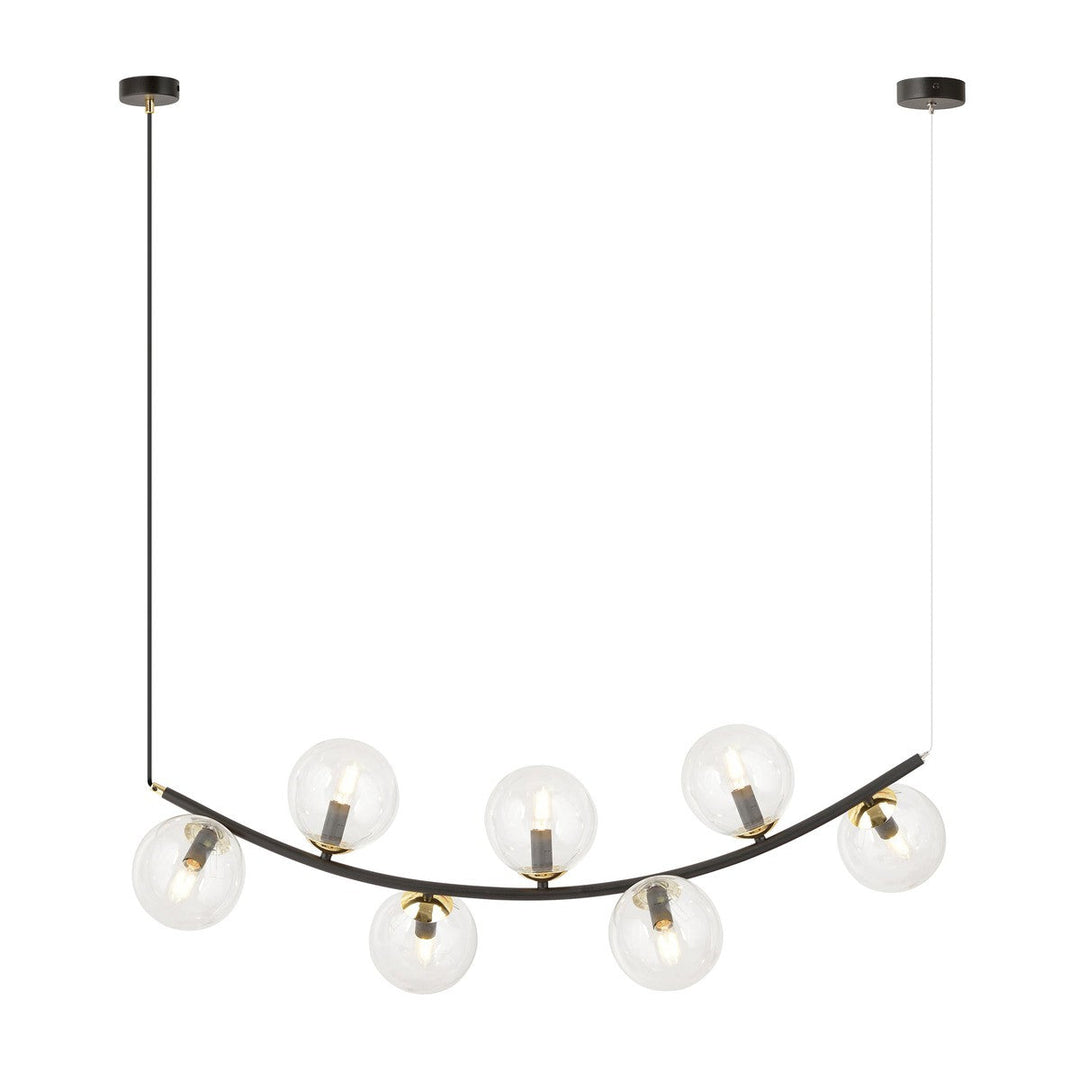 Ritz takpendel 7-lys-Takpendler-Emibig-Svart/Opal-1298/7-Lightup.no