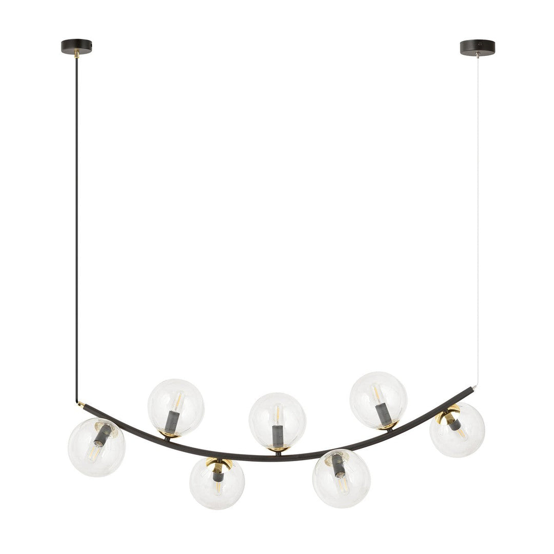 Ritz takpendel 7-lys-Takpendler-Emibig-Svart/Opal-1298/7-Lightup.no