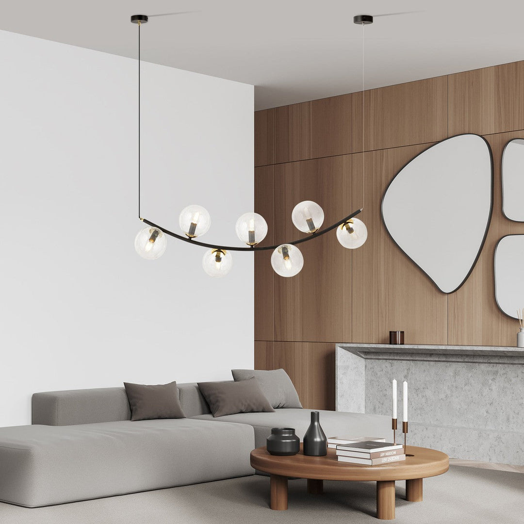 Ritz takpendel 7-lys-Takpendler-Emibig-Svart/Opal-1298/7-Lightup.no