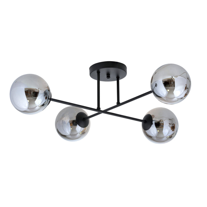Roma taklampe 4-lys - Svart/Røykfarget-Taklamper-Emibig-Svart / Røyk-1245/4-Lightup.no