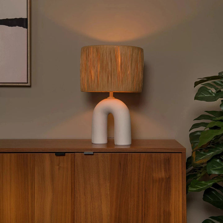 Ronda bordlampe 45 cm-Bordlamper-Lucide-Hvit / Natur-LC13553/44/31-Lightup.no