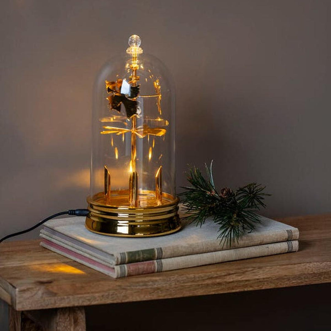 Roterende englespill-Julebelysning dekor og pynt-Konstsmide-Gullfarget-4319-800-Lightup.no