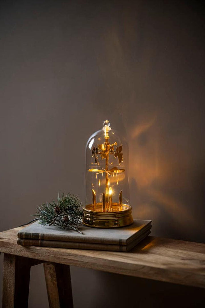 Roterende englespill-Julebelysning dekor og pynt-Konstsmide-Gullfarget-4319-800-Lightup.no