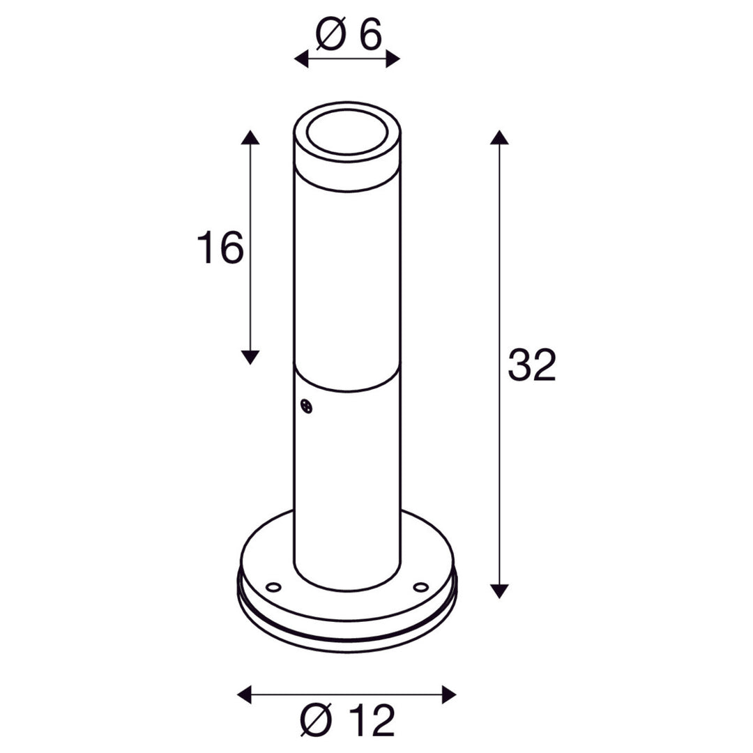 S-tube pullert 32 cm IP65-Utebelysning pullert-Slv-Svart-slv-1007651-Lightup.no