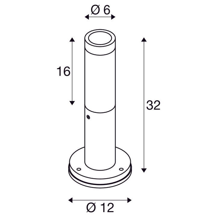 S-tube pullert 32 cm IP65-Utebelysning pullert-Slv-Svart-slv-1007651-Lightup.no