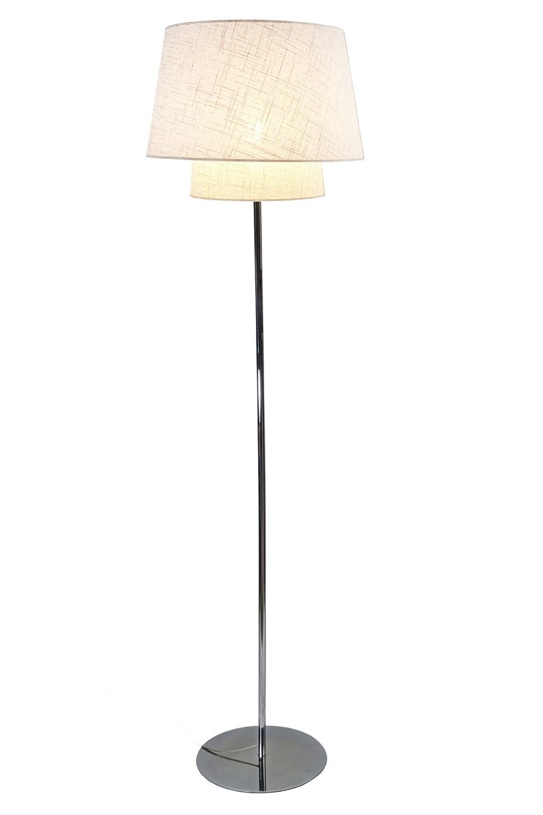 Doble gulvlampe - Krom/Beige