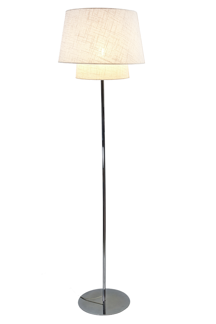 Doble gulvlampe - Krom/Beige