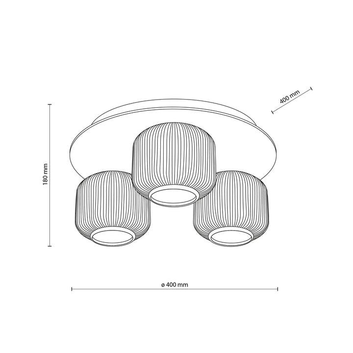 Salvia taklampe 3-lys - Dimbar-Taklamper-TK Lighting-Brun / Amber-TK-11068-Lightup.no