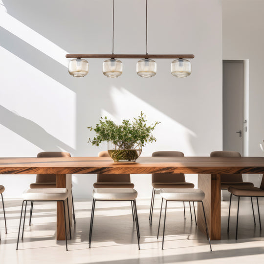 Salvia takpendel 4-lys - Dimbar-Takpendler-TK Lighting-Brun / Amber-TK-11070-Lightup.no